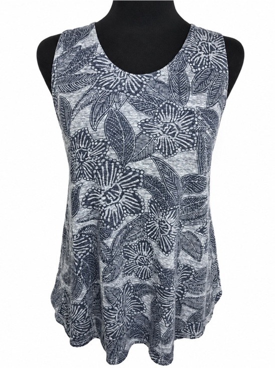 J. Crew Tops - J. Crew Floral Tank Top Gray Navy Sleeveless Blouse Size Small Casual Summer